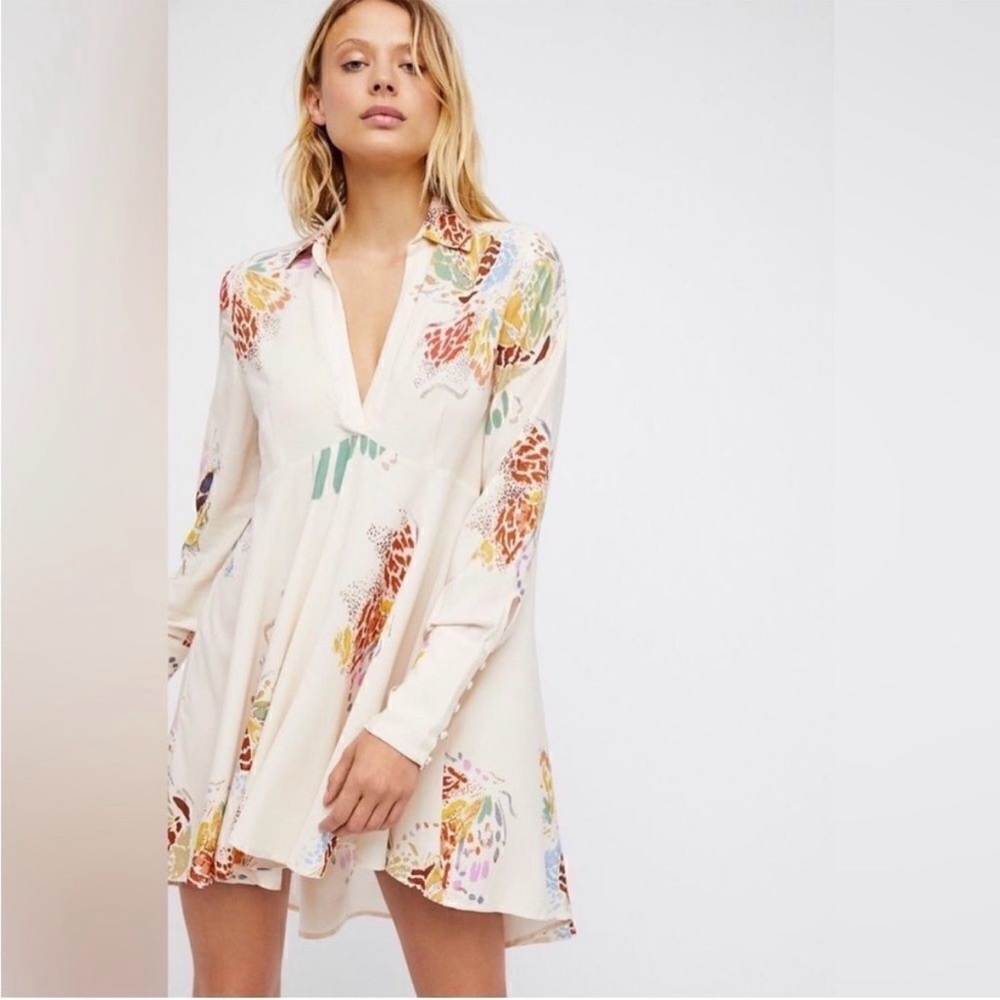 🤍 Free People field of butterflies tunic/ dress Size S